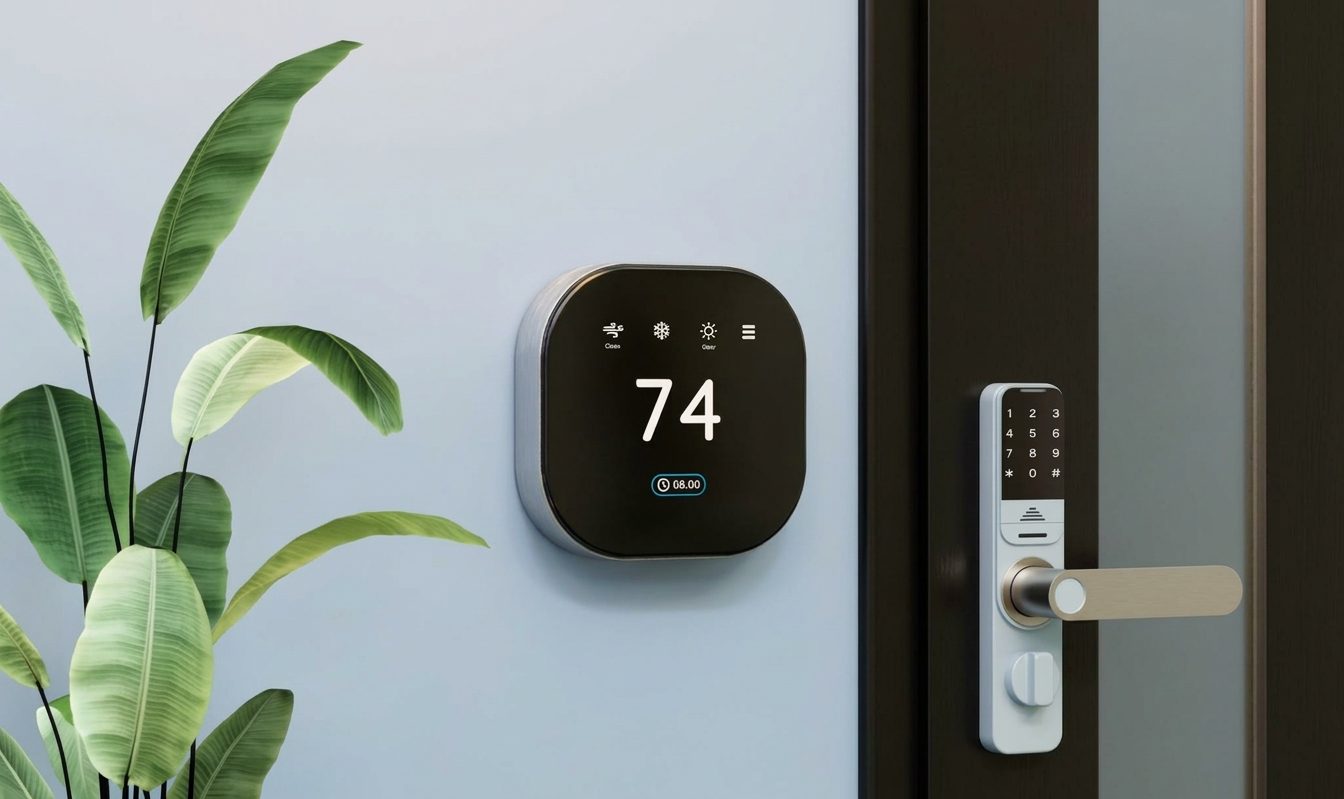 Thermostat connecté et serrure à code